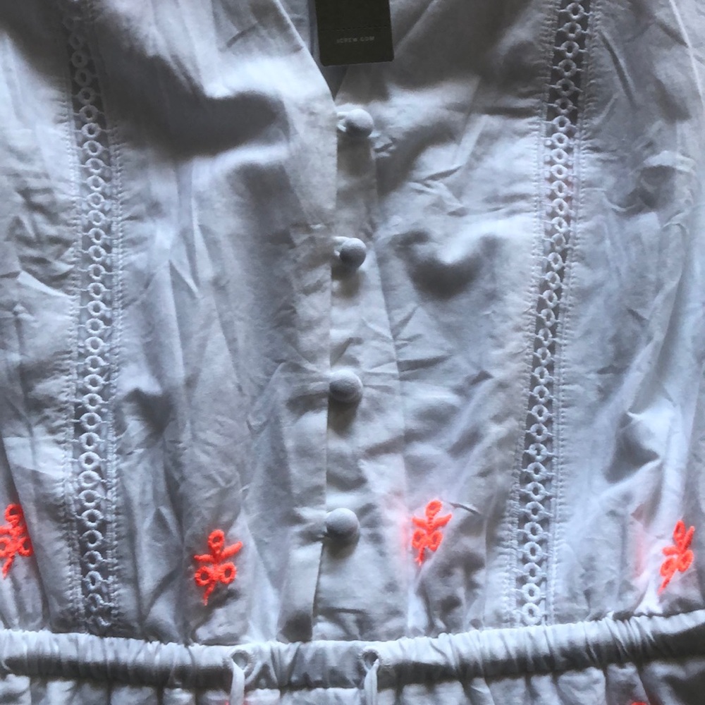 J. Crew White Embroidered Midi Dress Size 6 - Picture 5 of 5